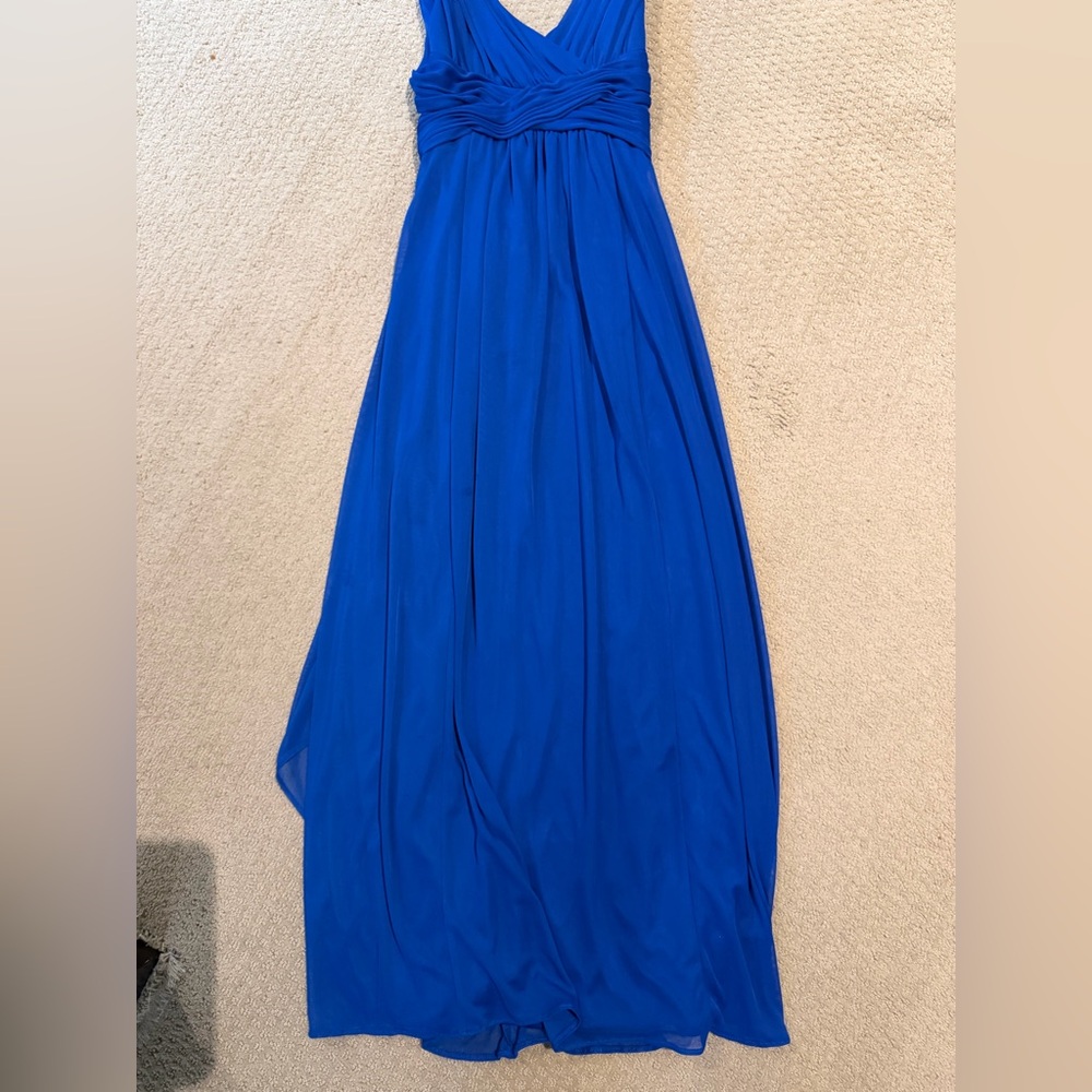 David's Bridal Blue Maxi Gown - Girls